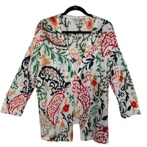 Chico's Open Short Cardigan Women's Size 3 US XL Coastal Summer Spring